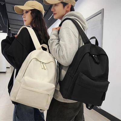 Rucksack mit großer Kapazität, schlicht einfarbig für Junior- & Highschool-Mädchen - Neuer koreanischer Stil, vielseitig für College-Studenten
