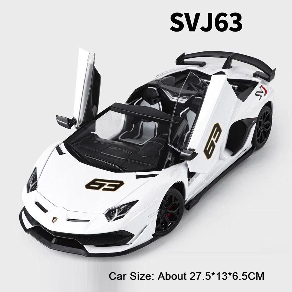 1:18 Alloy Lambor Aventador SVJ63 LP770 Models Cars Toys Doors Opened Miniature Car Wheel Steering Vehicles Child Adult Gifts