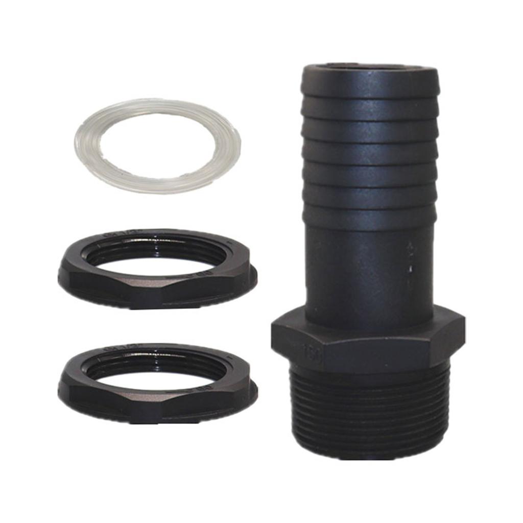 Rain Barrel Hose Nozzle Durable Thick External Thread with Washer Barrel Duct for Rain Barrels Ponds Aquariums Water Tanks