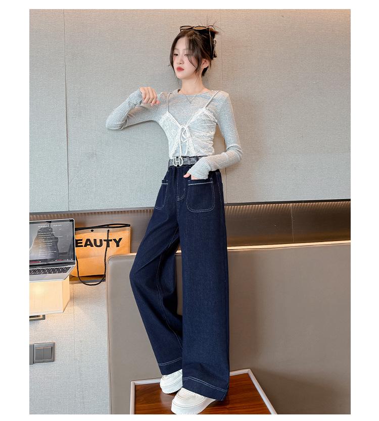 Girls' 2025 Spring/Autumn Fashion Wide-Leg Jeans – Casual and Versatile for Kids