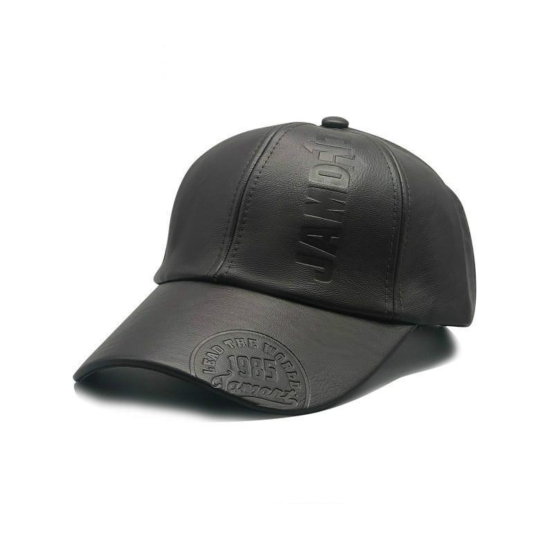 Czapka baseballowa unisex ze skóry PU na jesień i zimę - wiatroszczelna i ciepła