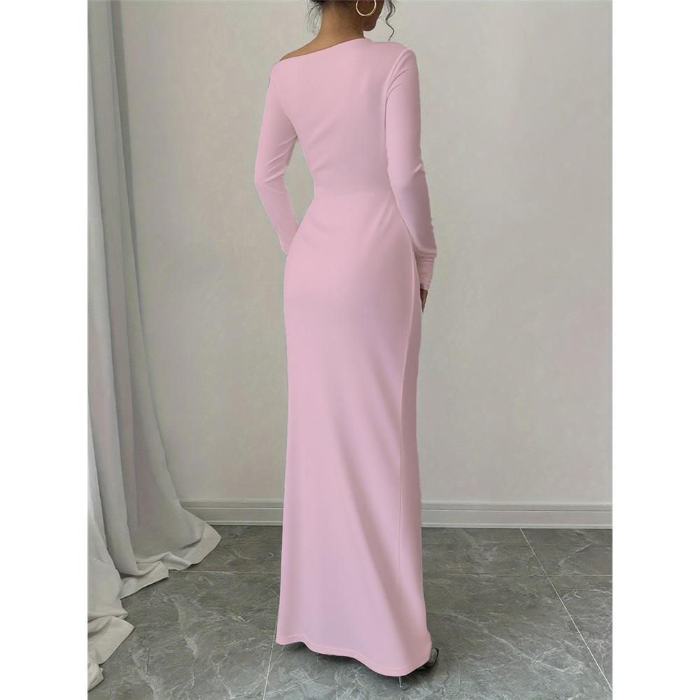 Dámské sexy šaty bez ramínek s dlouhým rukávem, slim střihu, s potiskem