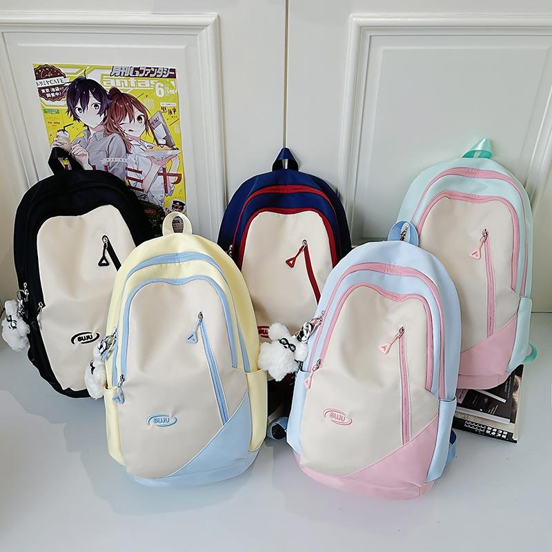 Schoolbag1011 New Simple Casual Trend Backpack Junior High School Student School Bag Female Class Large Capacity Backpack