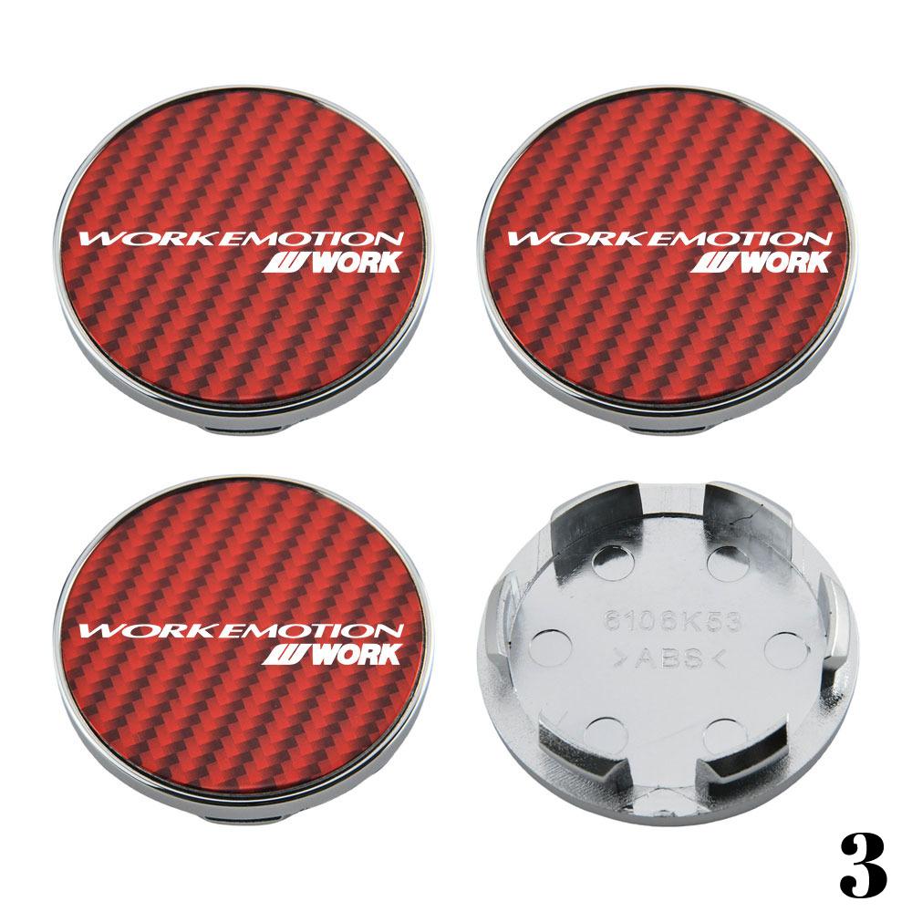 4PCS WORK Center Cap 53mm & 54mm Wheel Caps MEISTER VS EQUIP Emblem Wheel Cover Cap Hubcaps Car Rim Accessories