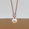 Exquisite Russian Purple Gold Natural Pearl Pendant Temperament Niche Neck Accessories Rose Gold Plated Necklace Jewelry