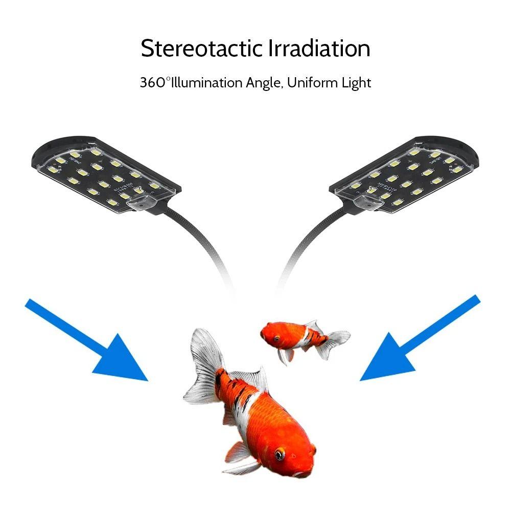 White Light Fish Tank Clip Lamp Flexible Bendable Fish Tank Light Landscape Lamps  Home Aquariums