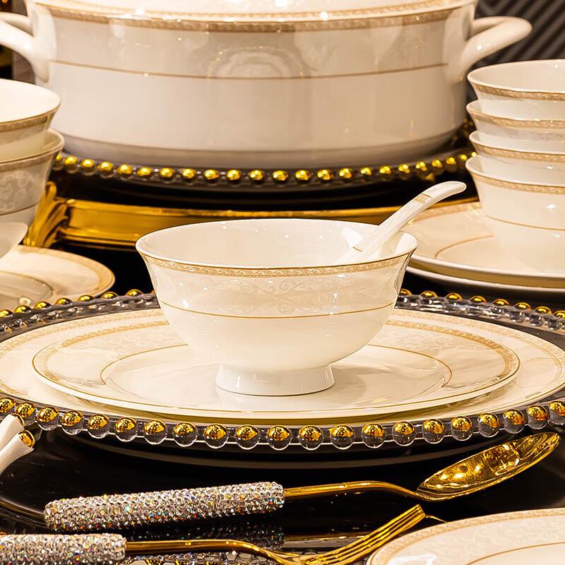 Assiette creuse en céramique de luxe léger de Jingdezhen