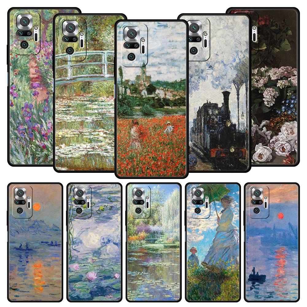 Claude Monet Impressionism Painter Phone Case For Xiaomi Redmi Note 14 13 5G 10 11 12 Pro Plus 4G 14C 13C 12C 10C Black Cover