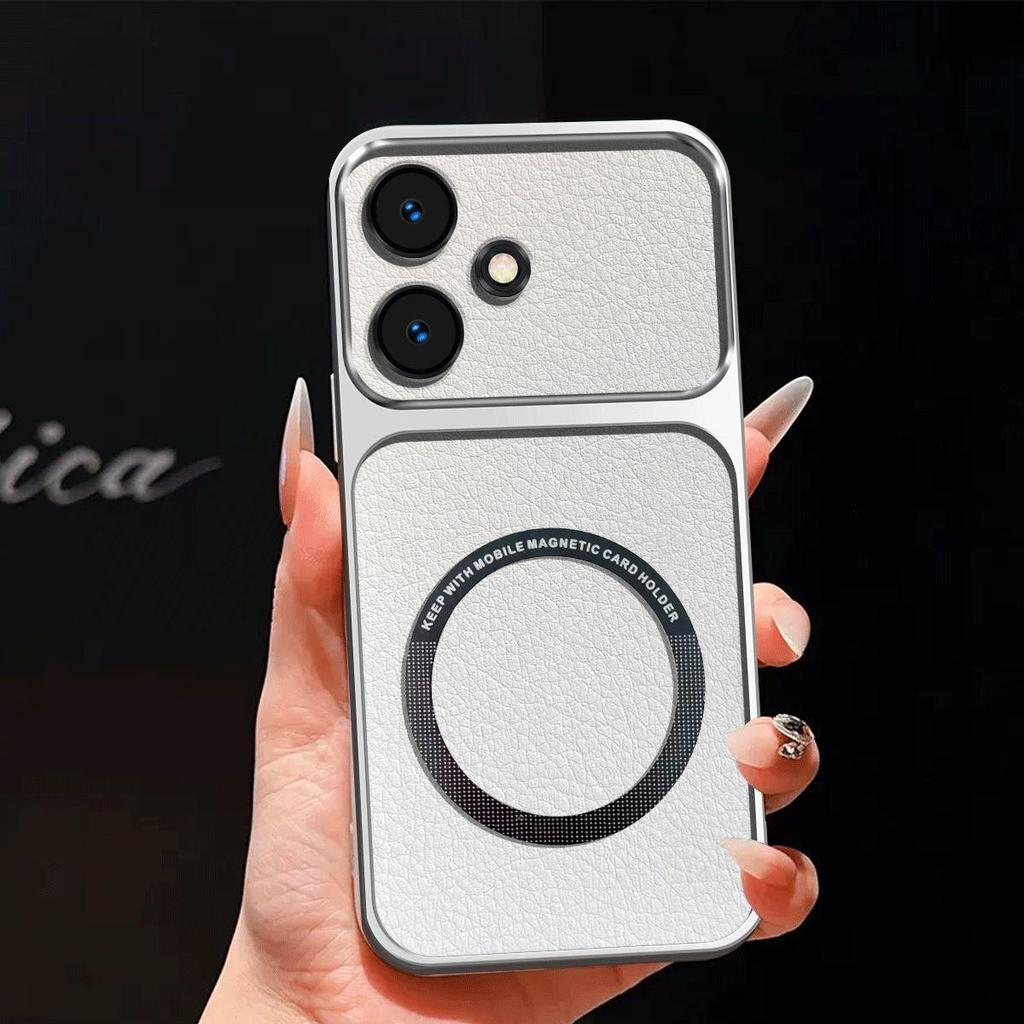 Upgraded Big Lens Protection Case for infinix HOT 30i NFC,30 Play NFC,30 4G Luxury Leather Casing with Magnetic Ring