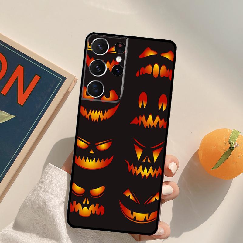 Halloween Pumpkin Horror Phone Case For Samsung Galaxy S26 S25 S20 S21 S22 S23 S24 Ultra S10 Plus S25 FE Back Cover