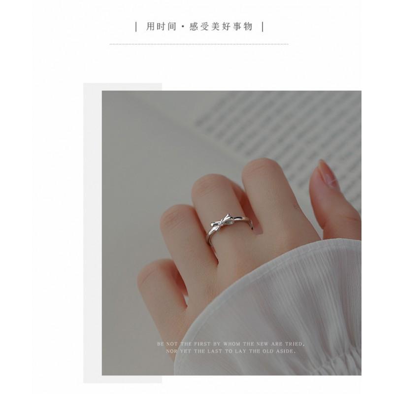 Adjustable Open Ring Women Vintage Butterfly Knot Minimalist Boho Chic Plated Statement Jewelry