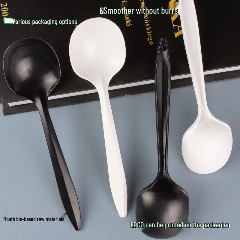 Disposable Thick White Spoons with Tissue