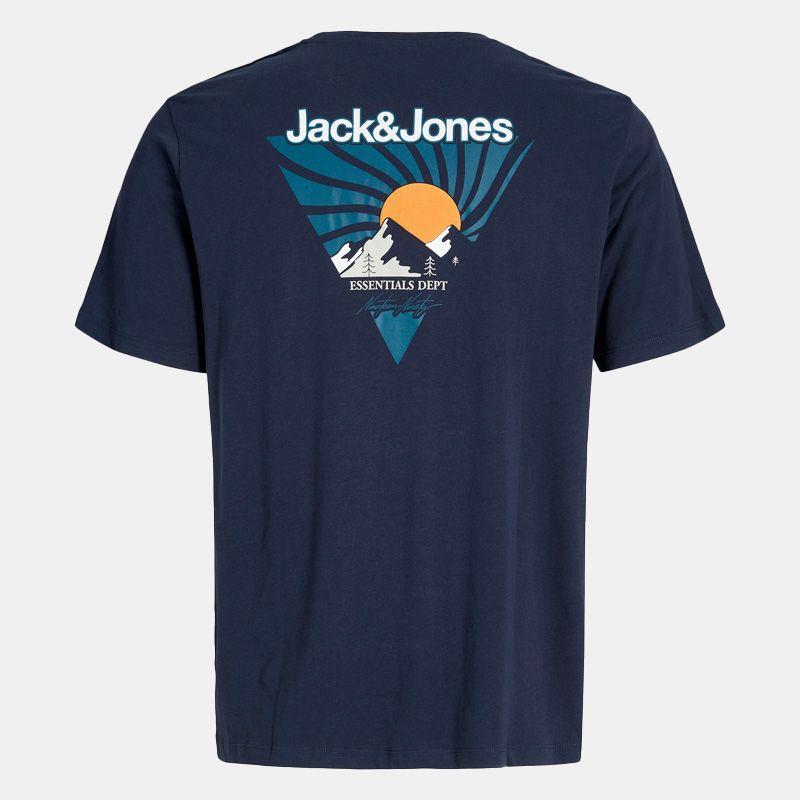 Tee shirt coton mine crew imprimé triangle avec montagnes Homme JACK & JONES