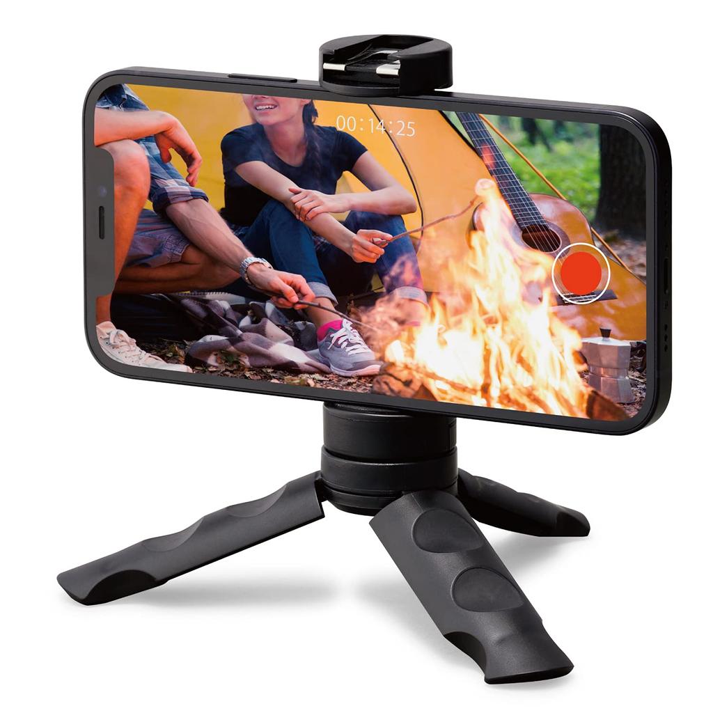 ELECOM Tripod Selfie Stick 2way Compact [for iPhoneAndroid] with Accessory Shoe Black P-STSRSSBK