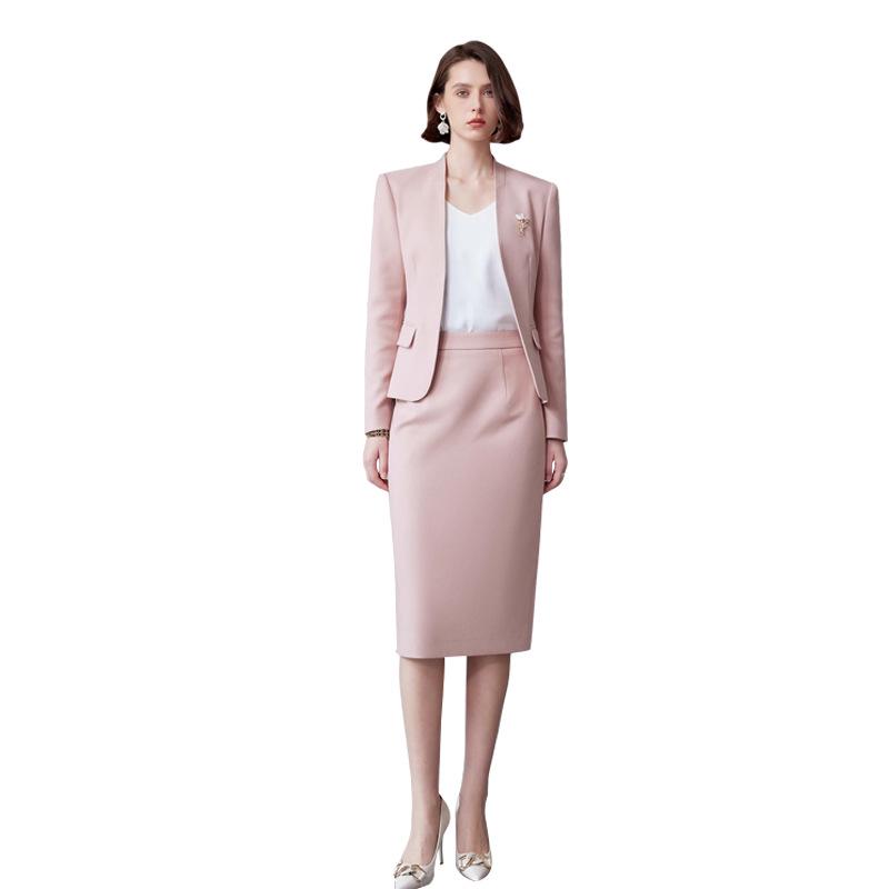 AD Unique Exquisite Autumn 2024 Formal Suit Dress with Collarless Blazer