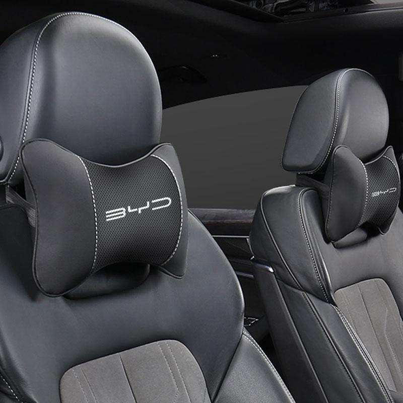 Car Seat Neck Pillow Leather Headrest Lumbar Waist Support For BYD Atto 3 E6 Tang F3 Song F3R Qing Yuan I3 S7 G3 M6 L3 D1 S6