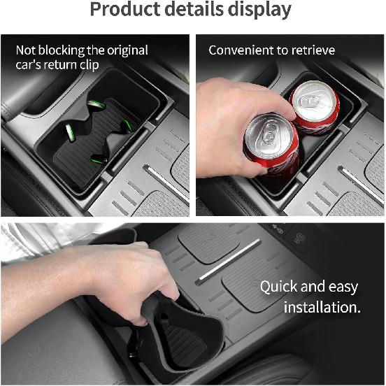 LUCKEASY Center Console Water Cup Holder Insert Compatible with 2024 2025 Hyundai Santa Fe Not for Tucson Center Console Water Drink Limiter Holder