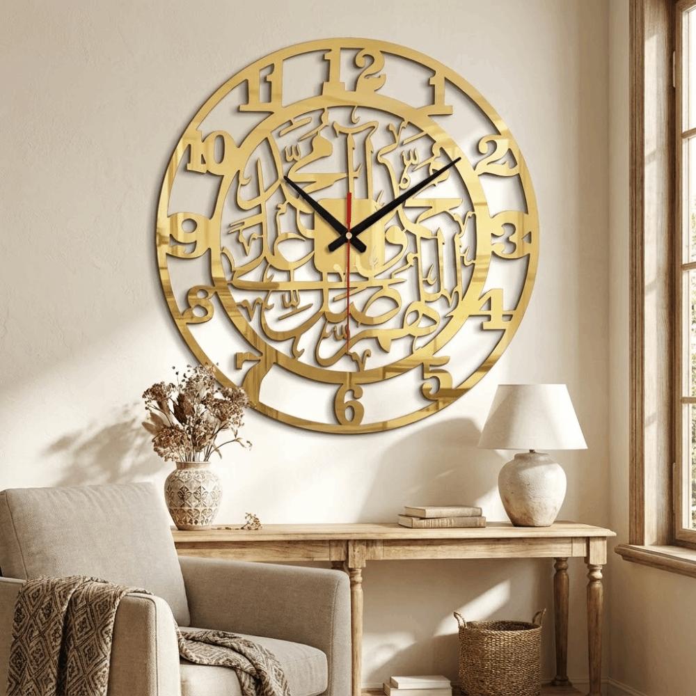 Ethnic Style Acrylic Wall Clock Minimalist Arabic Numbers Clock Decorative Timepiece  Kitchen