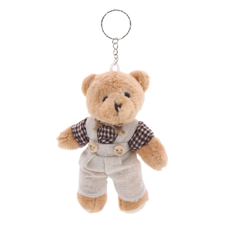 Cute Cartoon Wear Clothes Bear Rabbit Plush Toy Stuffed Doll Pendant Keychain Backpack Hanging Decoration Couple Gifts