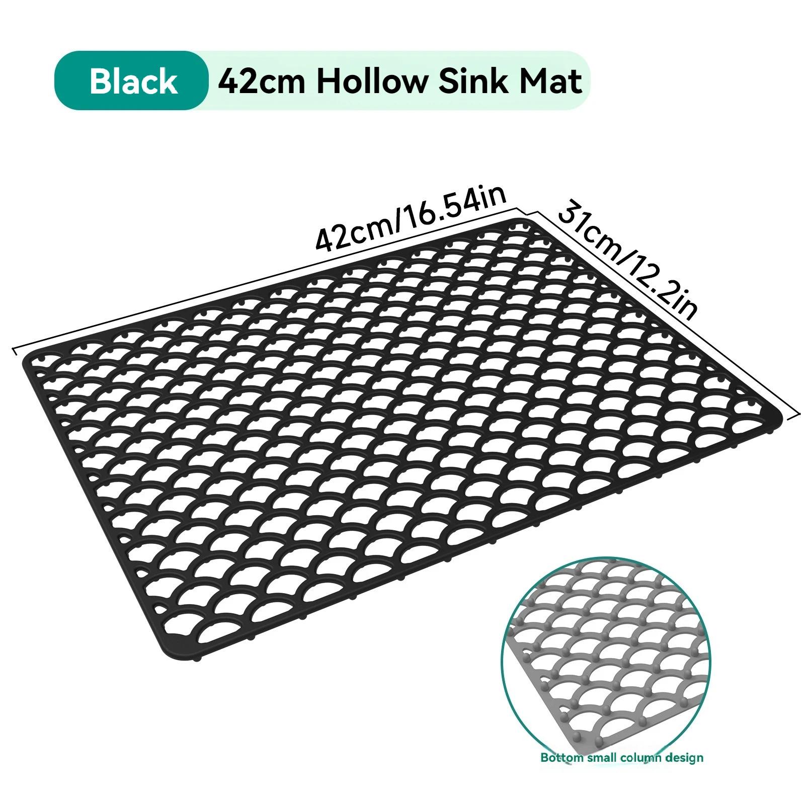 

42×31cm Silicone Sink Mat, Heat-Resistant Sink Protector for Kitchen, Dish Drying Mat and Sink Accessory 42x31