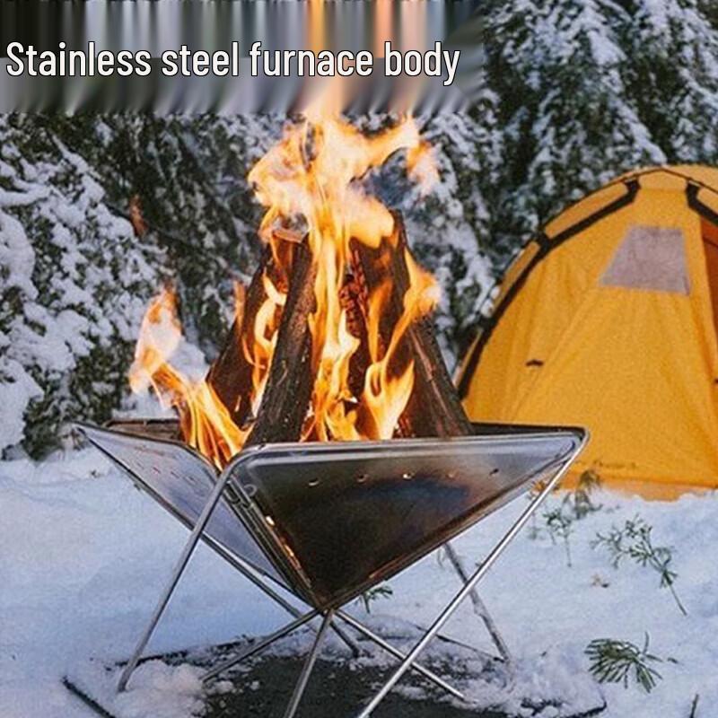 Portable Stainless Steel BBQ Grill & Fire Pit