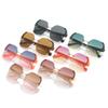 Frameless Sunglasses, Metal Trimmed Pc Textured Legs Simple Glasses Uv400