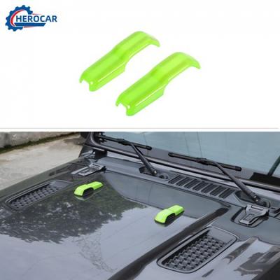 Engine Hood Hinge Decoration Cover Trim For 18+ Jeep Wrangler JL& JT Green ABS
