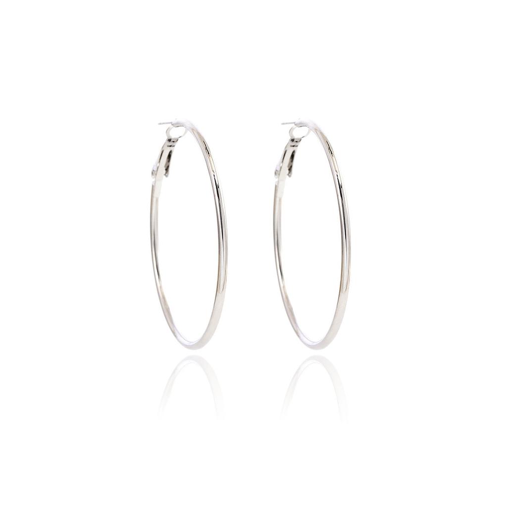 Minimalist Style Plain Ring Large Earrings, High-End Women'S Classic Versatile Simple Style Earrings, Unique Cold Feeling Earrings