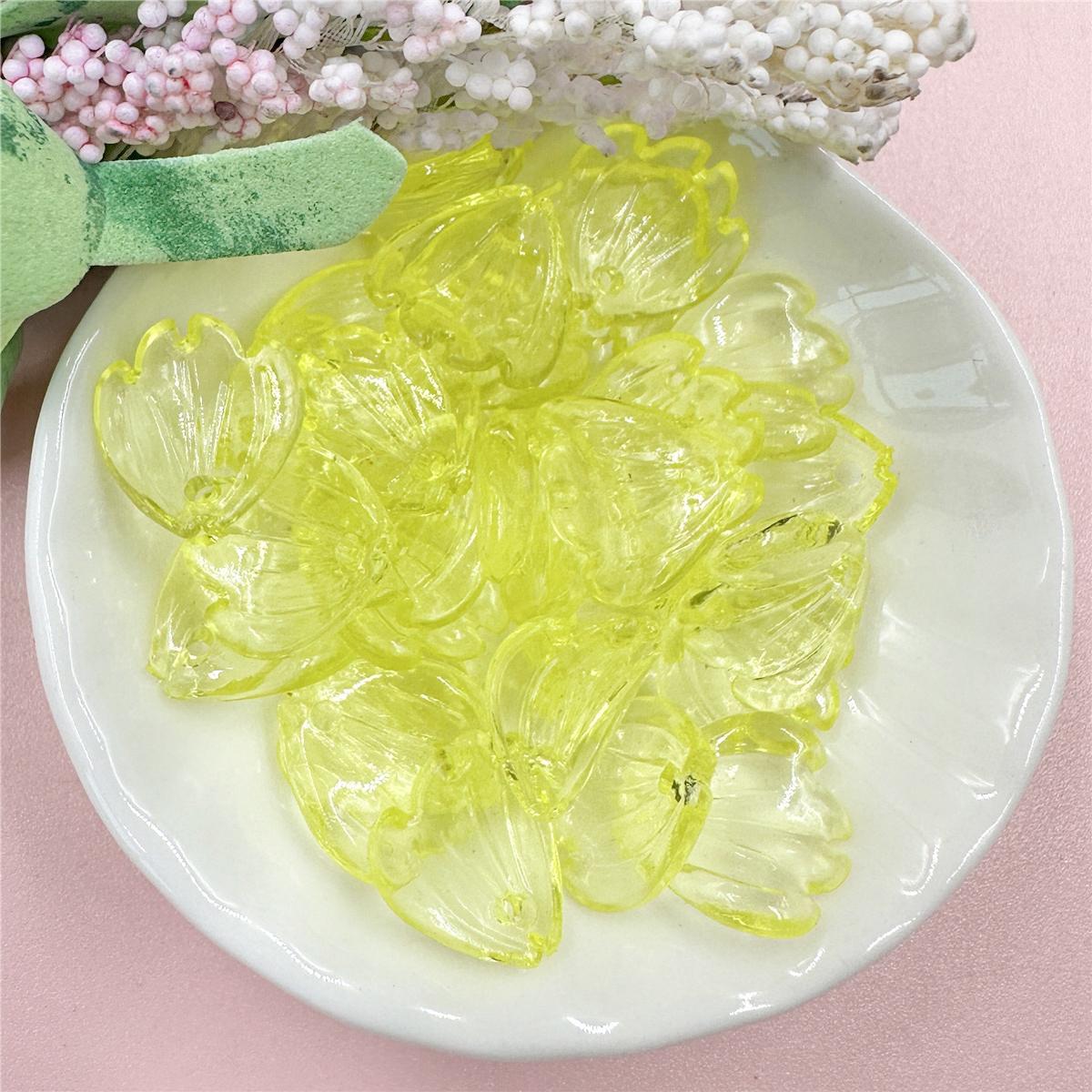 

Украшения для волос своими руками, аксессуары для волос, прозрачные лепестковые бусины для сережек, ожерелий, кулон, акриловые материалы для самостоятельной работы, свободные бусины, 50 шт./набор жёлтый