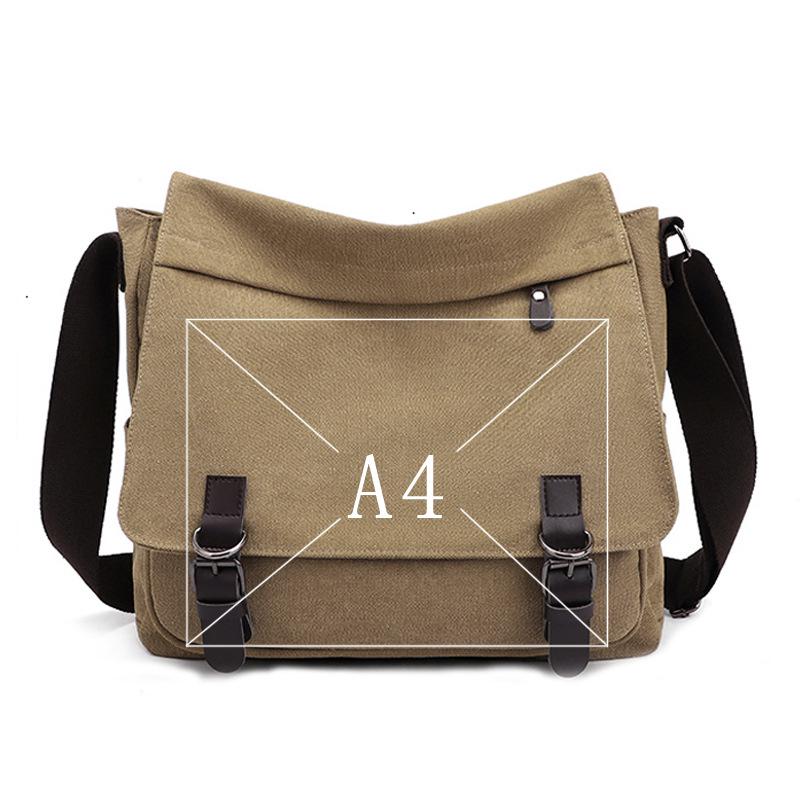 Men's Versatile Canvas Crossbody Bag - Fashionable, Practical, Large Capacity for Business and Street Trends