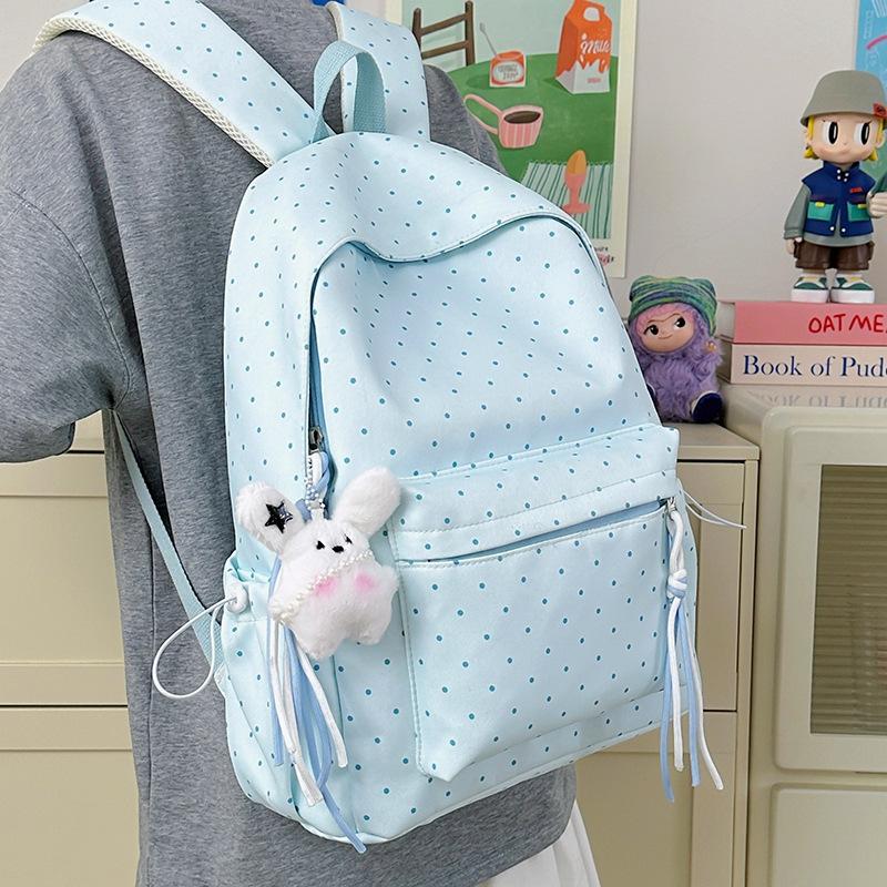 Schoolbag1011 Simple Japanese Ins Cute Polka Dot Female Students High Value Large Capacity Schoolbag Junior High School Backpack