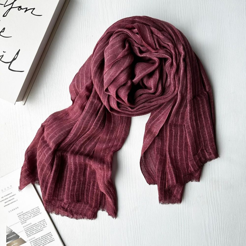 Vertical Striped Viscose Scarf Soft Shawl Wrap Retro Modal Scarf All Season