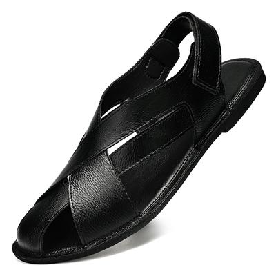 Sandálias masculinas de verão ocas respiráveis antiderrapantes para áreas externas sapatos de praia lazer sandálias de férias retrô confortáveis chinelos casuais masculinos