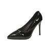 Fashion Stiletto Single Shoes Autumn New Pointed Toe Patent Leather Cover Foot Platform Non-Slip Wear-Resistant High Heels