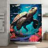 Schildkröte Duschvorhang Fisch Meeresleben Druck Duschvorhänge Wasserdicht Heimdekor Kunst Dekoration 3D-gedruckter DUSCHVORHANG TUNA B