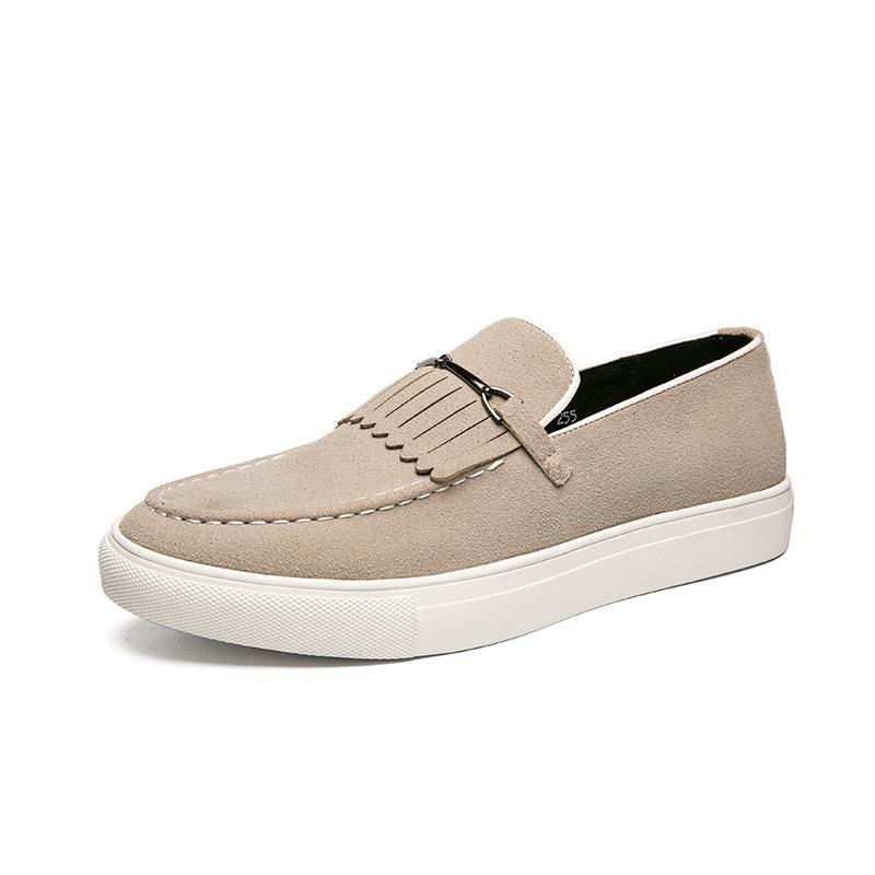 Men's Fashion Slip-On Plus Size Tassel Leather Shoes - European & American Style Casual Business Footwear