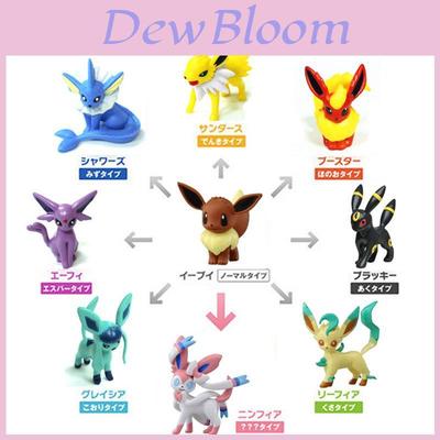 Premium Quality Pokemon Go Eevee Evolution Family Action Figure Toys Collection 4-5cm