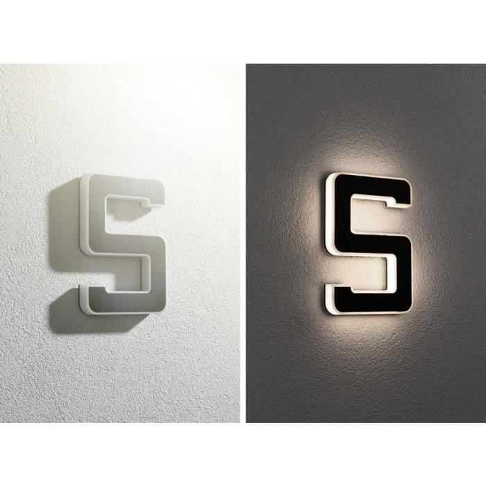 Eclairage solaire pour numéro de maison - paulmann - 79846 - led intégrée - noir - contemporain