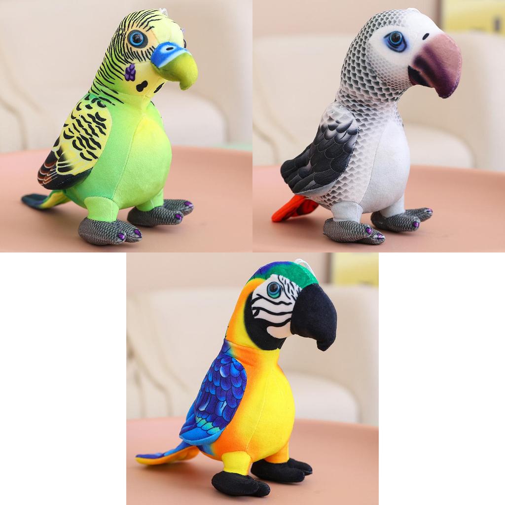 Realistic Parrot Plush Toy For Kids Photo Prop Decoration 25cm Short Plush Stuffed Bird Doll