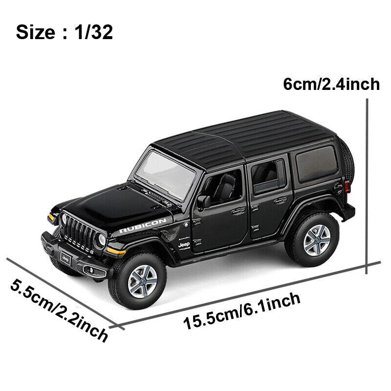 Model de mașină de jucărie la scară 1/32 pentru Jeeps Wrangler Rubicon, model de mașină din aliaj de jucărie de teren turnat sub presiune cu sunet și lumină