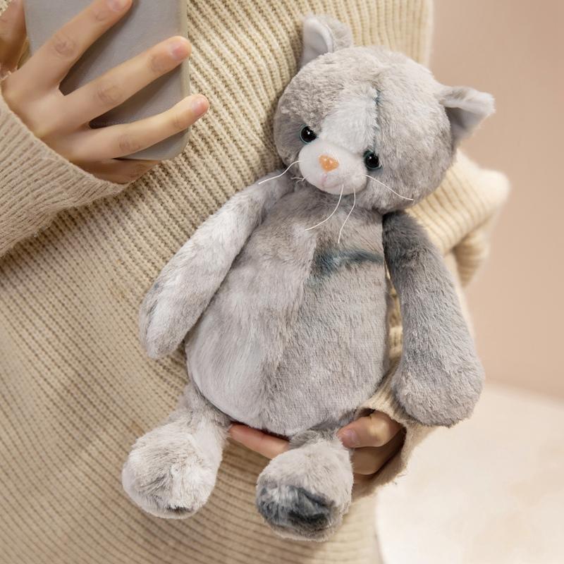 1Pc 30CM Lovely Sheep Cat Plush Toys Stuffed Soft Animal Dolls Kawaii Alpacasso Grey Cat Appease Toy Adorable Birthday Gift