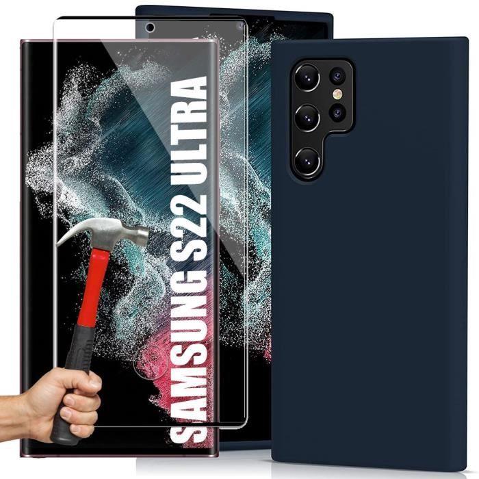 Coque - BOOLING - pour Samsung Galaxy S22 Ultra - Souple - Résistante aux rayures - Chic - avec 2 Verres Trempés