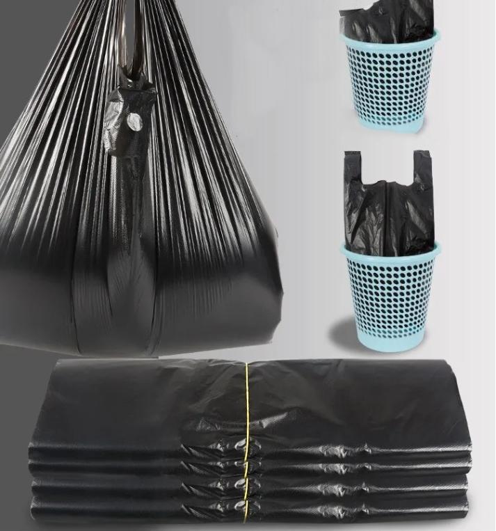 Universal Black Disposable Garbage Bag Durable Handheld Vest Garbage Bag Kitchen Bedroom Toilet Household Storage Tool