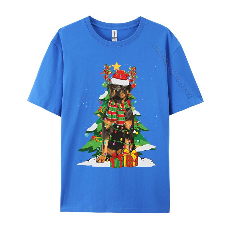 Santa Reindeer Rottweiler Dog Xmas Tshirt Graphic Tee Shirt Male Vintage Cotton Tops Tees Cute Oversized T Shirt