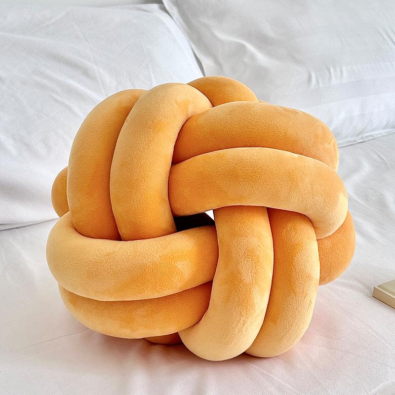 Handwoven European Minimalist Knot Ball Throw Pillow - Sofa & Bay Window Cushion