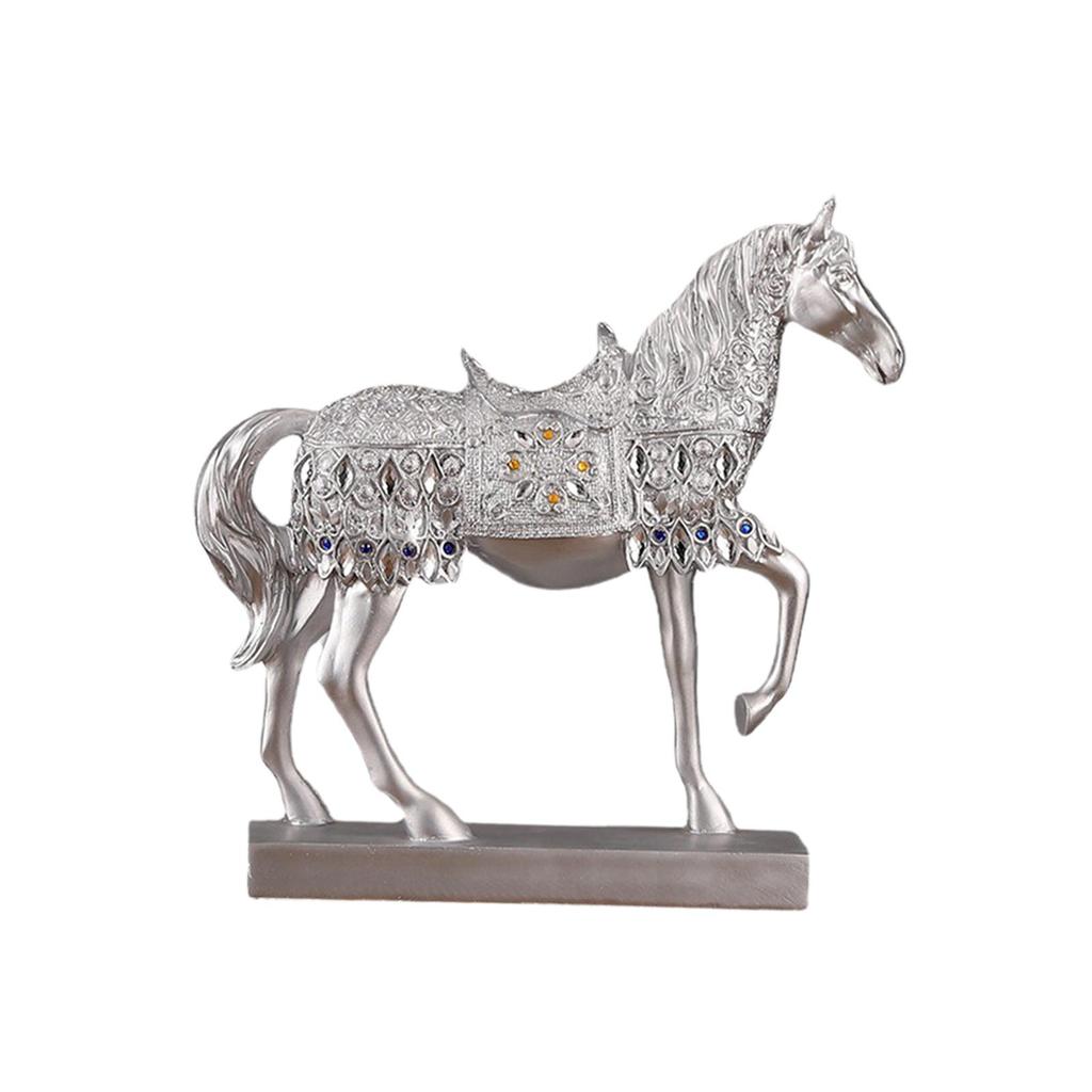 Modern Horse Statue Figurine Collectible Desktop Decor Sculpture Figure Elegant Delicate for Bookshelf Home Office Cabinet Study