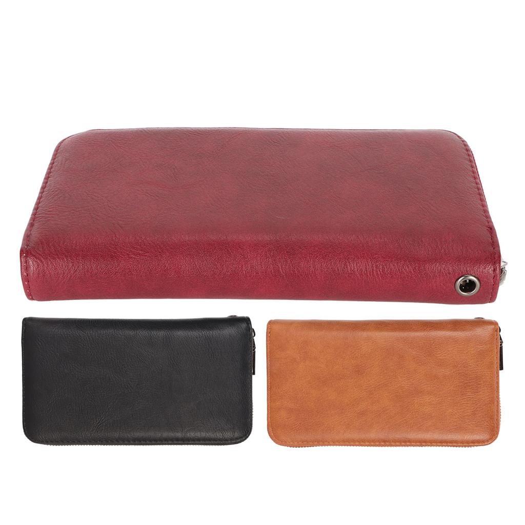 Credit Card Wallet 36 Card Slots Safe PU Leather Long  Case Purse with Hand Strap for ID Card 