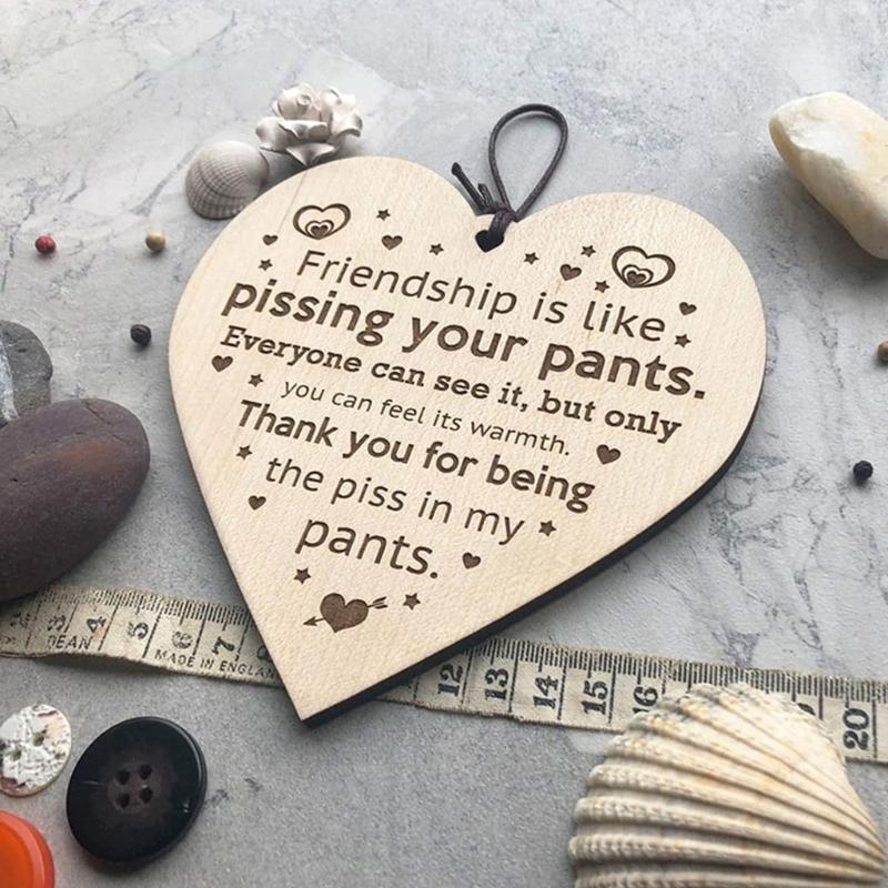 Wood Plaque Wall Art Decoration with Rope Car Hanging Ornament Christmas Tree Pendant Accessory Unique Friendship Gift