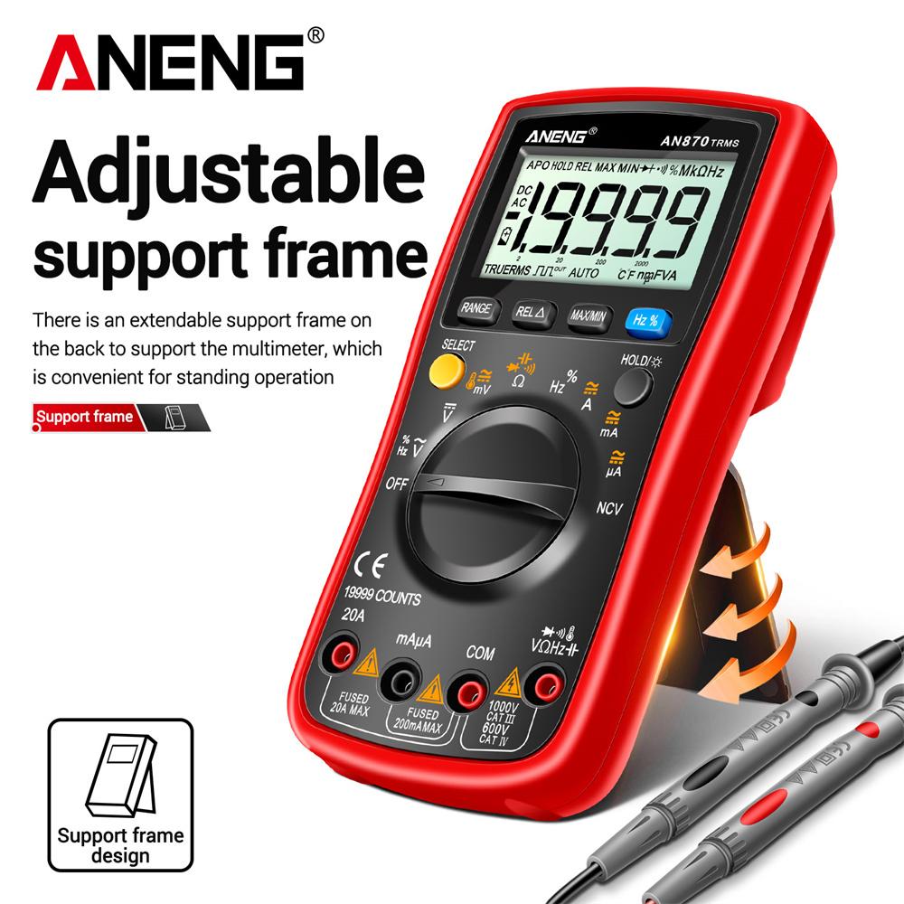 High Precision 19999 Counts Digital Multimeter True Rms Multimeters AC/DC Current Meter Voltimetro Profesional Voltage Tester ANENG AN870 VA Display
