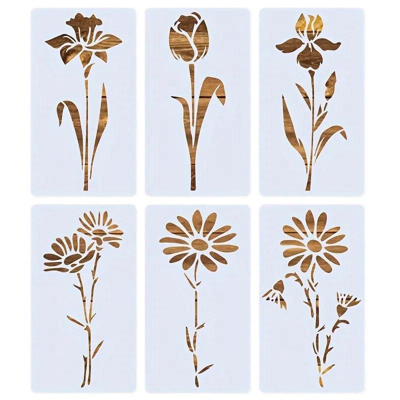 Nový styl, 6 listů, Šablona jedné květiny, Květinové téma, Šablona pro dětskou malbu, Vynikající vzory, Kreativní malba, Domácí dekorace